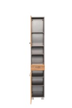 Hochschrank >Paris< in Graphitgrau, Wotaneiche - 30x180x35cm (BxHxT)