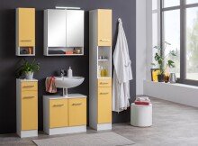 Hochschrank >Riga< in Gelb-Matt - 25x190x35cm (BxHxT)