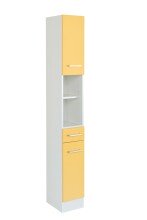 Hochschrank >Riga< in Gelb-Matt - 25x190x35cm (BxHxT)