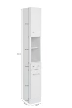 Hochschrank >Riga< in Grün-Matt - 25x190x35cm (BxHxT)