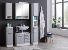 Hochschrank >Riga< in Hellgrau-Matt - 25x190x35cm (BxHxT)