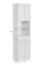 Hochschrank >Riga< in Hellgrau-Matt - 50x190x35cm (BxHxT)