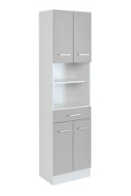 Hochschrank >Riga< in Hellgrau-Matt - 50x190x35cm (BxHxT)