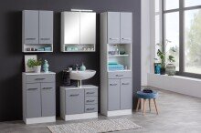 Hochschrank >Riga< in Hellgrau-Matt - 50x190x35cm (BxHxT)