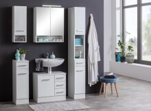 Hochschrank >Riga< in Weiß-Matt - 25x190x35cm (BxHxT)