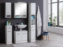 Hochschrank >Riga< in Weiß-Matt - 25x190x35cm (BxHxT)