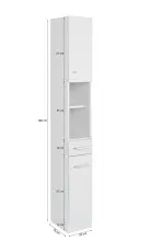 Hochschrank >Riga< in Weiß-Matt - 25x190x35cm (BxHxT)