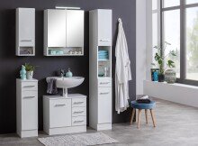 Hochschrank >Riga< in Weiß-Matt - 25x190x35cm (BxHxT)
