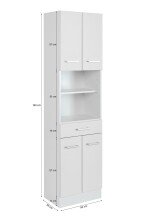 Hochschrank >Riga< in Weiß-Matt - 50x190x35cm (BxHxT)