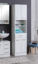 Hochschrank >Riga< in Weiß-Matt - 50x190x35cm...