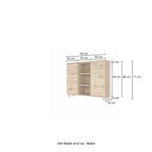 Schwebeboard >Livorno< in Wotan-Eiche - 90x66x20cm (BxHxT)