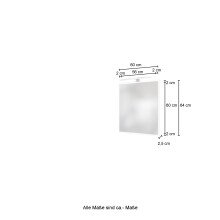 Badspiegel >Arezzo< in Graphit aus MDF, Spiegelglas - 60x64x2cm (BxHxT)