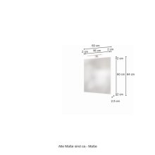 Badspiegel >Garda< in weiß-matt aus MDF, Spiegelglas - 60x64x2cm (BxHxT)