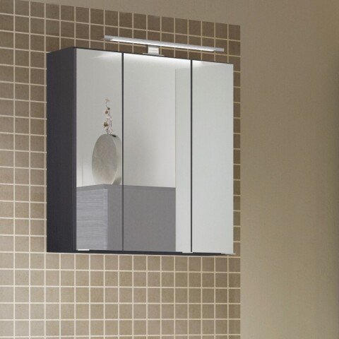 Spiegelschrank >Arezzo< in Graphit - 60x66x20cm (BxHxT)