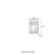 Spiegelschrank >Arezzo< in Graphit - 60x66x20cm (BxHxT)