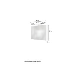 Spiegelschrank >Arezzo< in Graphit - 80x66x20cm (BxHxT)