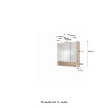 Spiegelschrank >Livorno< in Wotan-Eiche - 60x64x20cm (BxHxT)