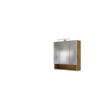 Spiegelschrank >Livorno< in Wotan-Eiche - 60x64x20cm (BxHxT)