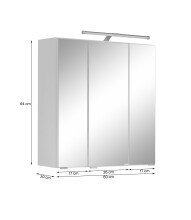 Spiegelschrank >Paris< in graphitgrau - 60x66x20cm (BxHxT)