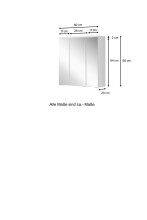 Spiegelschrank >Porta< in Weiß - 60x54x20cm (BxHxT)