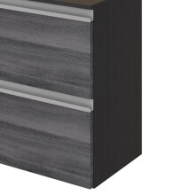 Waschbeckenunterschrank >Arezzo< in Eiche Rauchsilber Nachbildung
