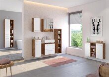 Waschbeckenunterschrank >Livorno< in weiß-matt - 60x54x35cm (BxHxT)