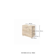 Waschbeckenunterschrank >Livorno< in Wotan-Eiche - 60x54x35cm (BxHxT)