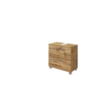 Waschbeckenunterschrank >Livorno< in Wotan-Eiche - 60x54x35cm (BxHxT)