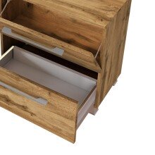 Waschbeckenunterschrank >Livorno< in Wotan-Eiche - 60x54x35cm (BxHxT)