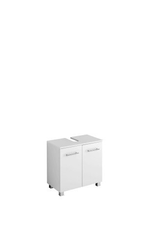 Waschbeckenunterschrank >Porta< in Hochglanz-Weiß - 60x59x35cm (BxHxT)