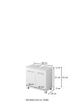 Waschbeckenunterschrank >Porta< in Hochglanz-Weiß - 60x59x35cm (BxHxT)