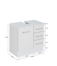 Waschbeckenunterschrank >Riga< in Gelb-Matt - 60x54x35cm (BxHxT)