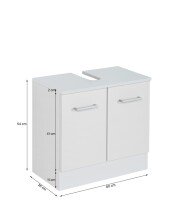 Waschbeckenunterschrank >Riga< in Hellgrau-Matt - 60x54x35cm (BxHxT)