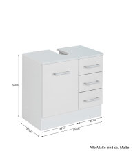 Waschbeckenunterschrank >Riga< in Weiß-Matt - 60x56x35cm (BxHxT)
