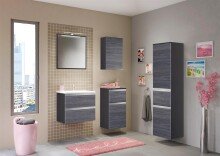 Unterschrank >Arezzo< in Eiche Rauchsilber Nachbildung - 40x79x35cm (BxHxT)