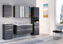 Unterschrank >Arezzo< in Eiche Rauchsilber Nachbildung - 40x79x35cm (BxHxT)