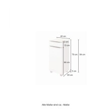 Unterschrank >Garda< in Weiß-Matt - 40x79x35cm (BxHxT)