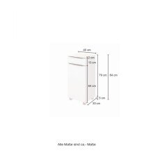 Unterschrank >Garda< in Weiß-Matt - 40x79x35cm (BxHxT)