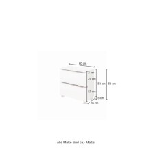 Unterschrank >Garda< in Weiß-Matt - 60x55x35cm (BxHxT)