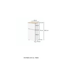 Unterschrank >Pienza< in grau-matt - 40x79x35cm (BxHxT)