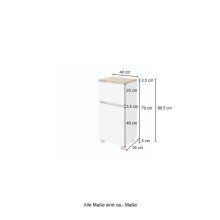 Unterschrank >Pienza< in weiß-matt - 40x79x35cm (BxHxT)