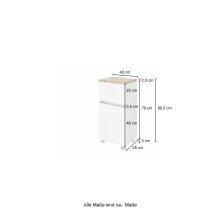 Unterschrank >Pienza< in weiß-matt - 40x79x35cm (BxHxT)