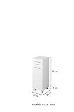 Unterschrank >Porta< in Hochglanz-Weiß - 30x84x35cm (BxHxT)