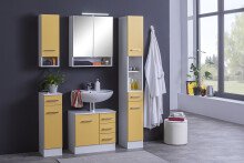 Unterschrank >Riga< in Gelb-Matt - 25x84x35cm (BxHxT)