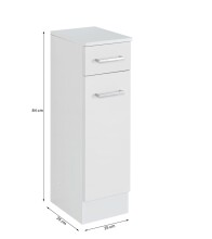 Unterschrank >Riga< in Hellgrau-Matt - 25x84x35cm (BxHxT)