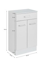 Unterschrank >Riga< in Weiß-Matt - 50x84x35cm (BxHxT)