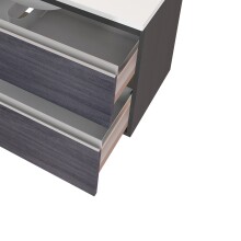 Waschtisch-Set >Arezzo< in Eiche Rauchsilber Nachbildung - 100x56x47cm (BxHxT)