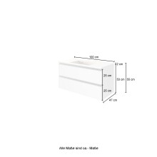 Waschtisch-Set >Arezzo< in Eiche Rauchsilber Nachbildung - 100x56x47cm (BxHxT)