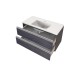 Waschtisch-Set >Arezzo< in Eiche Rauchsilber Nachbildung - 100x56x47cm (BxHxT)