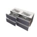 Waschbeckenschrank >Arezzo< in Eiche Rauchsilber Nachbildung - 120x56x47 (BxHxT)